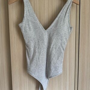 Abercrombie & Fitch Jersey Gray Thong Bodysuit